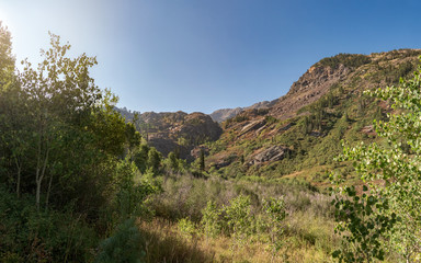 Mountain Valley with Greenery and Clear Beautiful Blue Sky