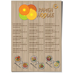 Naklejka premium menu ramen noodle japanese template design