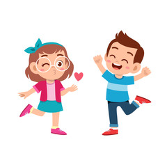 kids couple in love vector illustration