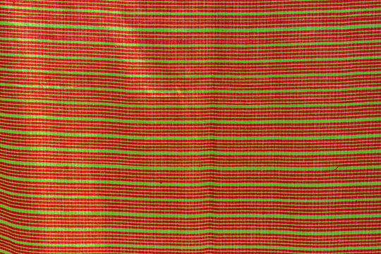 Multicolor Pure cotton Gamucha(Bath Towel) Check Fabrics Close-up.