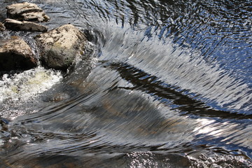 Water flowing over rocks