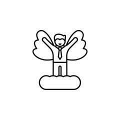 Leadership, fly icon. Element of business company icon