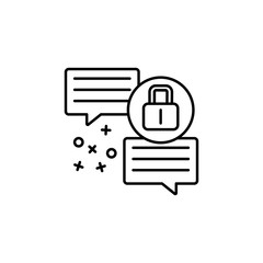 Lock chat bubble security icon. Element of cyber security icon