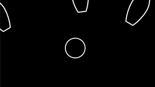 2d Animation monoline style drawing of a bowling ball hitting a strike on pin on white and green screen with alpha matte in HD high definition.