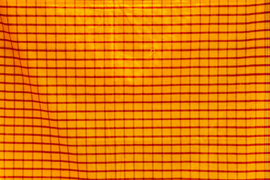 Multicolor Pure cotton Gamucha(Bath Towel) Check Fabrics Close-up.