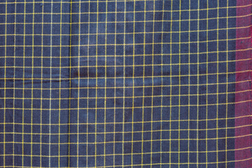 Blue and white strip cotton Gamcha(Bath towel) Fabrics Close-up.