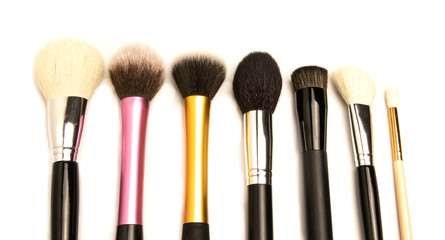 a set of brushes for makeup in different colors