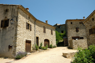 The central square in the tiny village of La Chaudiere in the Drome region of France.