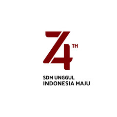 Indonesia Independence Day 74th Aniversarry  Celebration Logo