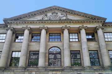 Fototapeta na wymiar Close-up of portico of Province House, legislature building in Halifax, Nova Scotia