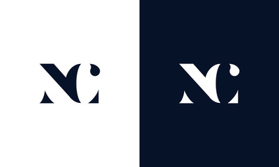 Abstract letter NC logo. This logo icon incorporate with abstract shape in the creative way. - obrazy, fototapety, plakaty