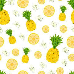 Pineapple vector seamless pattern
