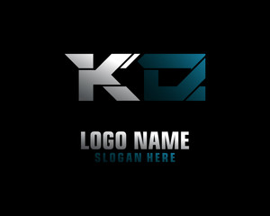 KQ Initial letter logo template vector