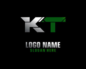 KT Initial letter logo template vector