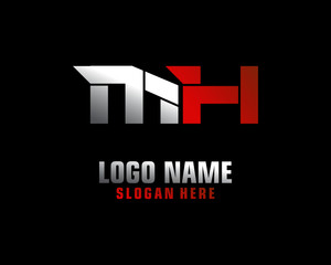 MH Initial letter logo template vector