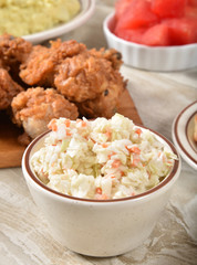 Cole slaw with picnic foods