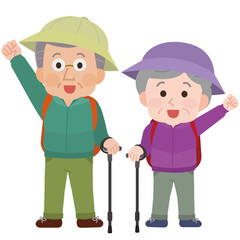 花見 ハイキング 桜 弁当を食べる親子 イラスト Wall Mural こけ田