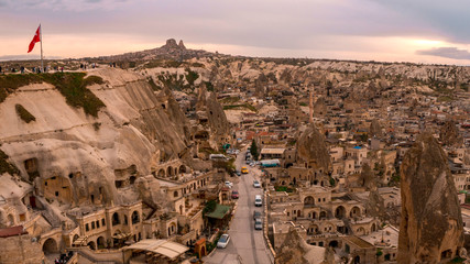 Obraz premium Landscape of Goreme sunset view point . Cappadocia. Nevsehir Province. Turkey.
