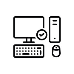 Black line icon for necessarily 