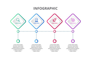 vector Infographic design with 4 icons options or steps. Infographics for business concept.for presentations banner, workflow layout, process diagram, flow chart and how it work