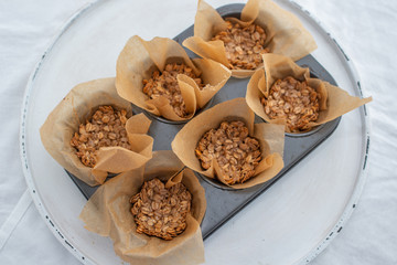 healthy home made granola cups with greek yogurt and berries