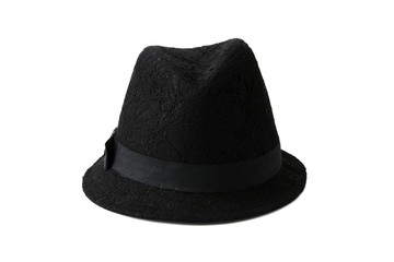 Black Lacework fashion hat on background