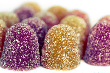colorful candies on white background