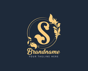 Luxury Initial Letter alphabet S Logo , Awesome Logo Design Template For Beauty Perfume Hotel Spa And more Fully Editable Vector EPS