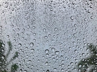 drops of water on glass