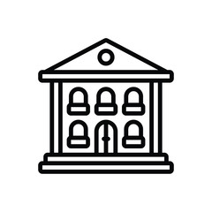 Black line icon for bank finance 