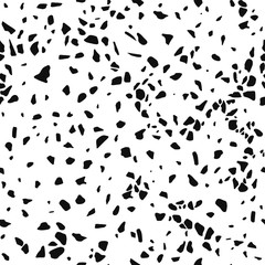 seamless pattern, black white, terrazzo