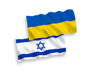 Flags of Israel and Ukraine on a white background