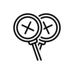 Black line icon for false 
