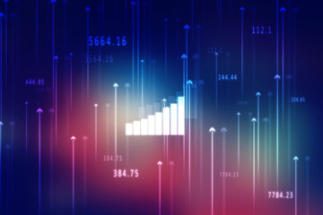 2d rendering Stock market online business concept. business Graph 