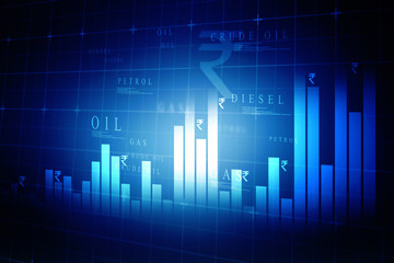 2d rendering Stock market online business concept. business Graph 