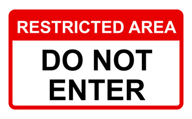 Vector Prohibited Sign Restricted Area