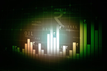 2d rendering Stock market online business concept. business Graph 