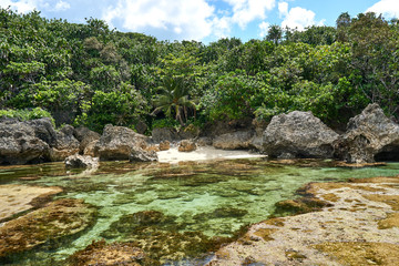 Philippines, Siargao Island, 22.July.2019.: Tourists visit magpupungko natural rock pools in Siargao, Philippines.