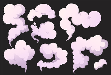 Vector smoke set special effects template.