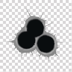 Bullet holes vector illustration.