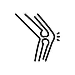 Black line icon for joint arthritis 