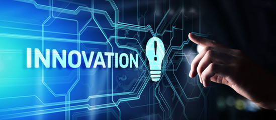 Innovation business and technology concept on virtual screen. Innovate creative process.