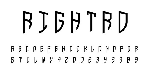 set rightro font vector alphabet
