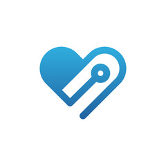 Love digital logo design idea - vector