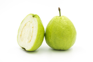 Fresh white guava isolated on white background