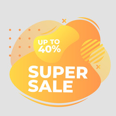 Super sale banners with dynamic modern liquid mobile concept for social media 