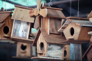 creative wooden bird house background