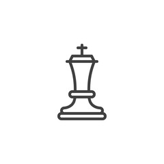 Chess king line icon. linear style sign for mobile concept and web design. King chess figure outline vector icon. Symbol, logo illustration. Vector graphics