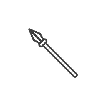 recommend clip art: Medieval spear line icon. linear style sign for mobile concept and web design. Spear weapon outline vector icon. Symbol, logo illustration. Vector graphics