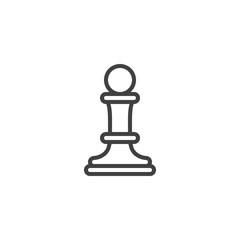 Chess pawn line icon. linear style sign for mobile concept and web design. Pawn of chess piece outline vector icon. Symbol, logo illustration. Vector graphics